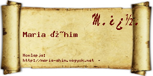 Maria Áhim névjegykártya